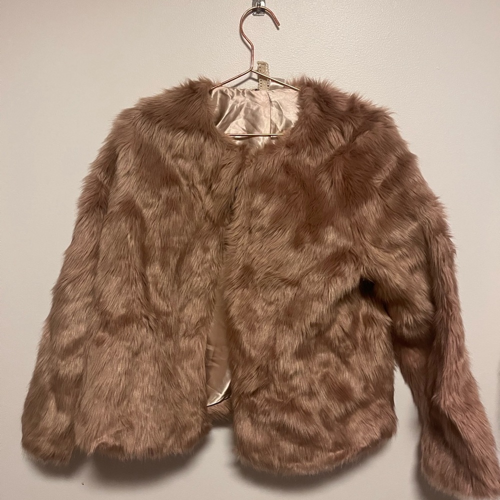 Super cute pink fluffy coat